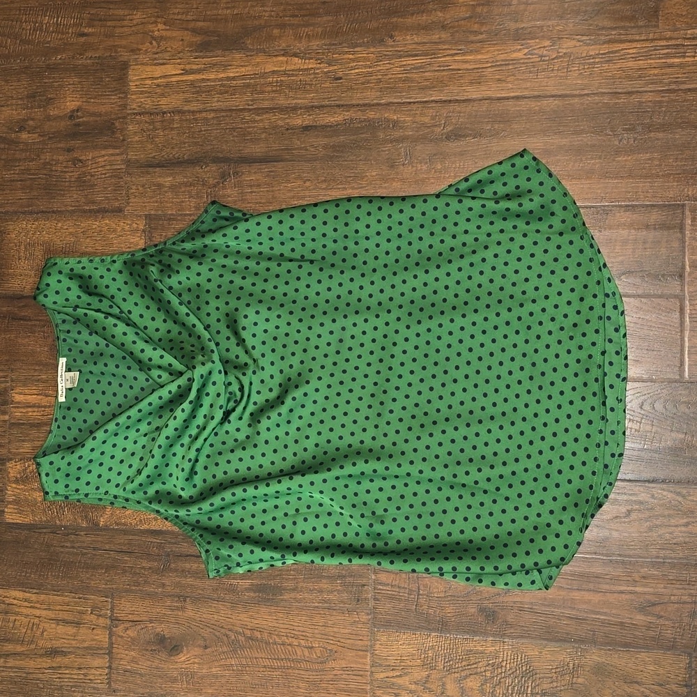 Green cowl neck silky blouse